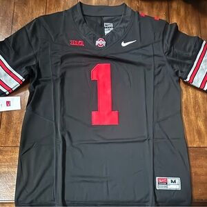 Ohio State Buckeyes #1 “Buckeyes” BLACKOUT Stitched Adult Medium NWT
